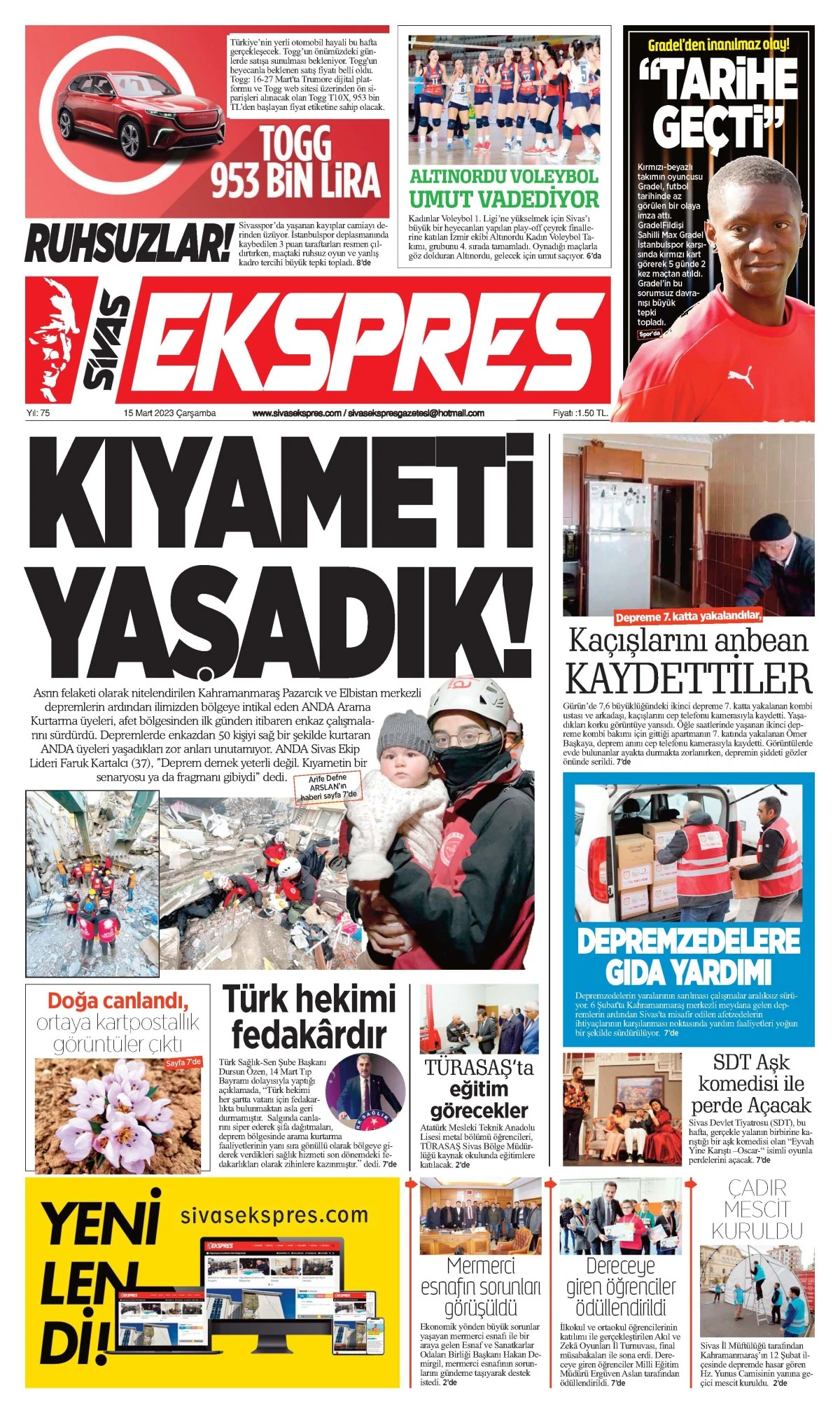 15.03.2023 Ekspres Gazetesi