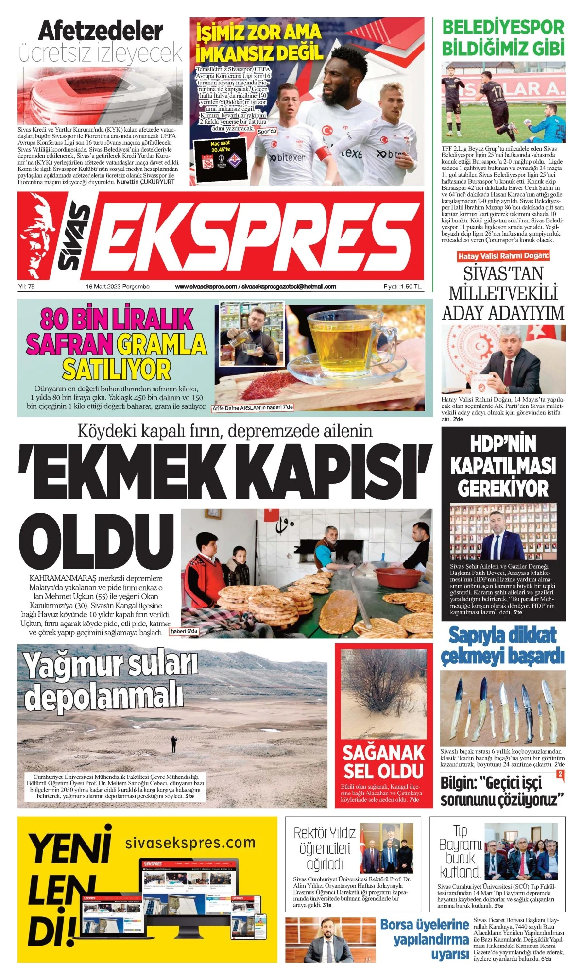 16.03.2023 Ekspres Gazetesi