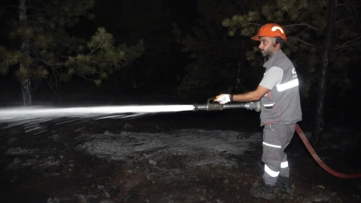 Gece Saatlerinde Ormanda Çıkan Yangın Korkuttu