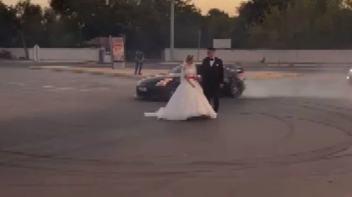 Gelin ve Damat Etrafında Drift Attı Cezayı Yedi