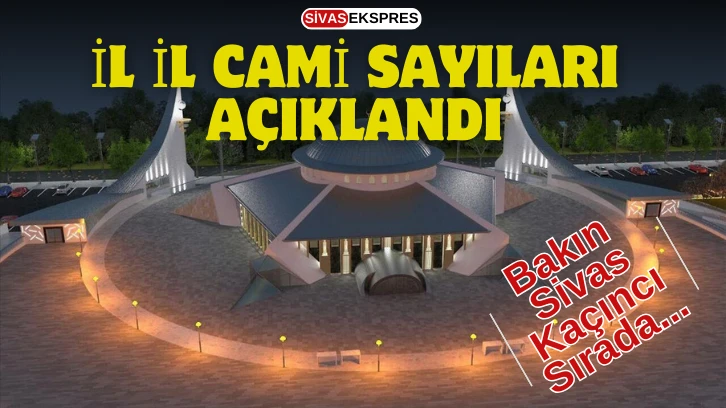 İl İl Cami Sayıları Açıklandı, Bakın Sivas Kaçıncı Sırada...