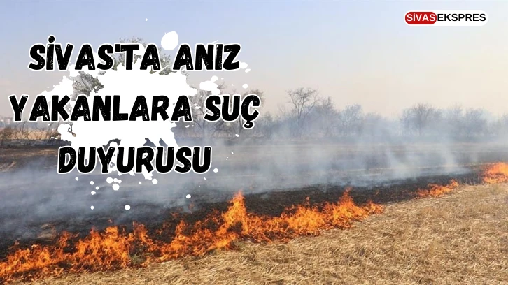 Sivas'ta Anız Yakanlara Suç Duyurusu