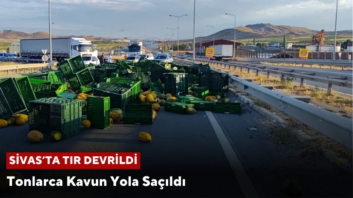 Sivas'ta Tır Devrildi!