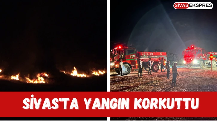 Sivas'ta Yangın Korkuttu