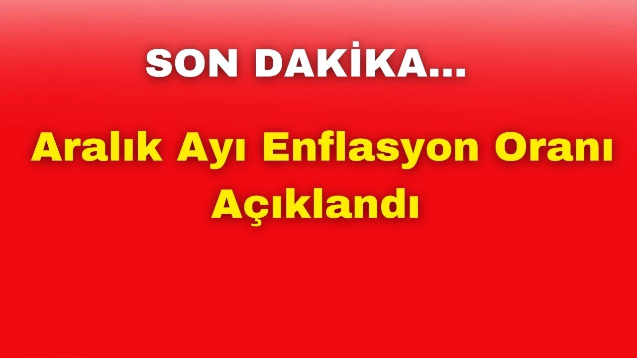 Son Dakika: Aralık Ayı Enflasyon Oranı Açıklandı