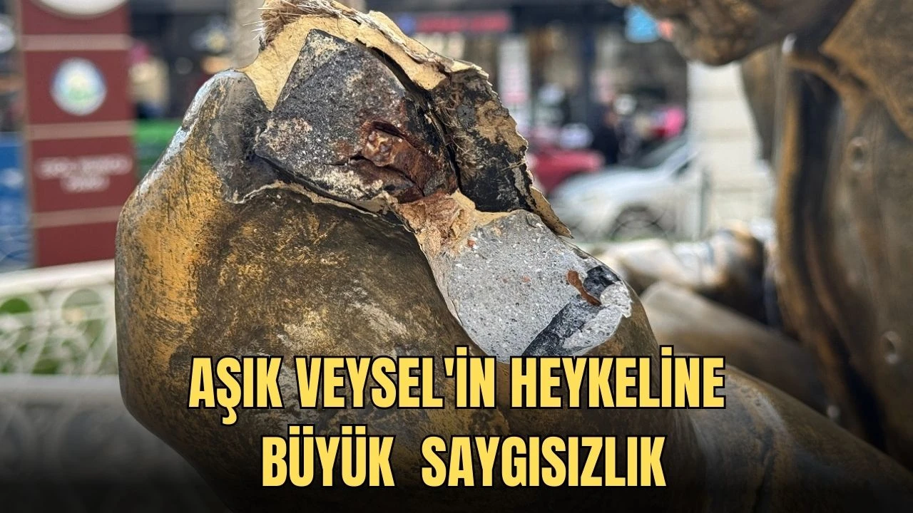 Aşık Veysel'in Heykeline Büyük  Saygısızlık