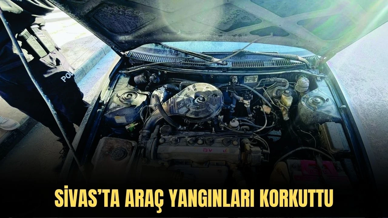 Sivas’ta Araç Yangınları Korkuttu