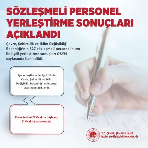 Bakanlığı'na sözleşmeli personel yerleştirme sonuçları açıklandı