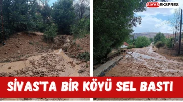 Sivas'ta Bir Köyü Sel Bastı