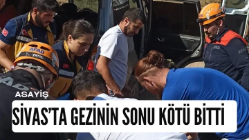 Sivas'ta Dağ Motosikletiyle Gezerken Çukura Düştü