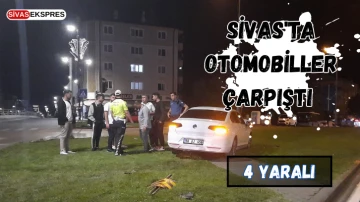 Sivas'ta Otomobiller Çarpıştı: 4 Yaralı